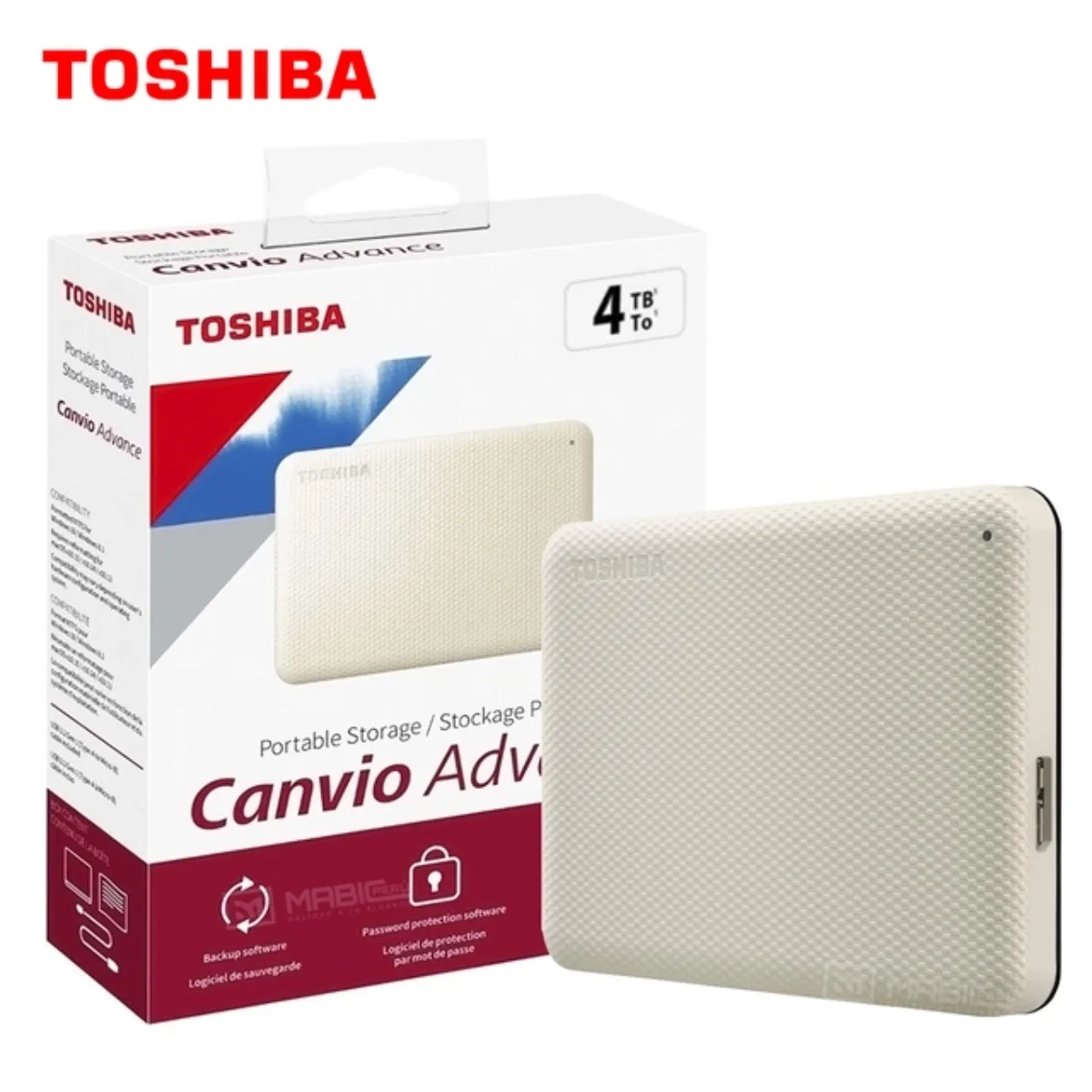 Disco Externo 4TB Toshiba Canvio Advance Blanco USB 3.0 Portatil HDTCA40XW3CA