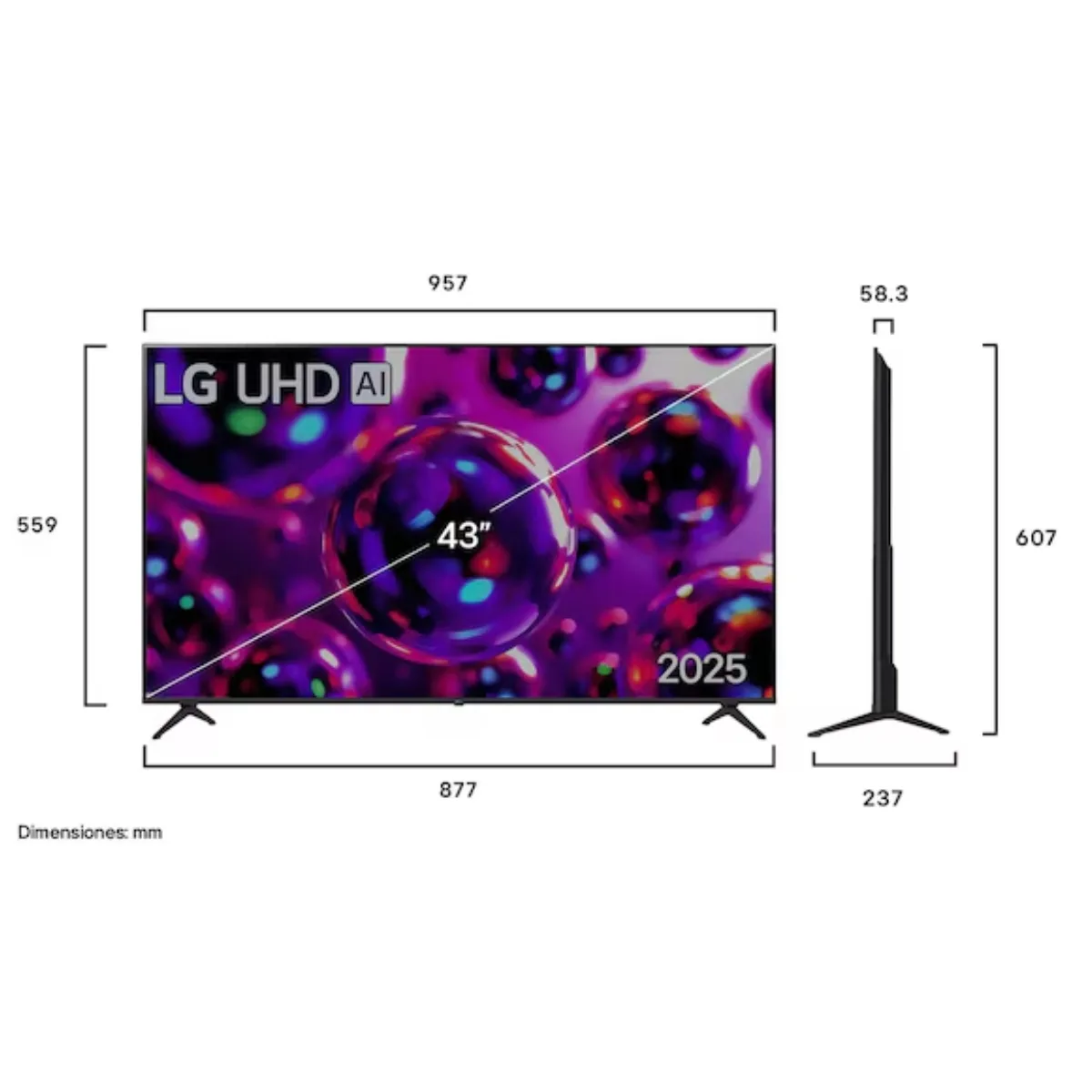 Smart TV LG UHD AI UA80 4K de 43 pulgadas 2025