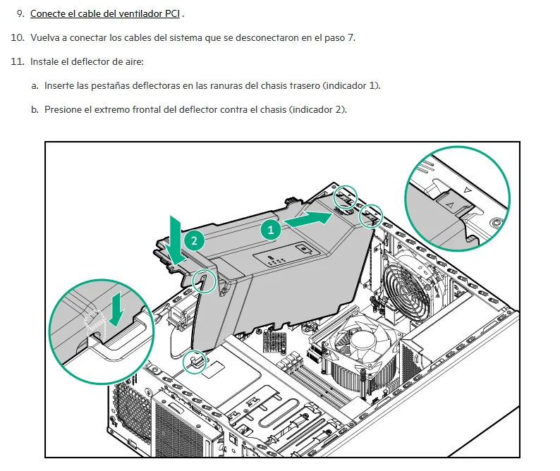 HPE ML30 Gen 10 Front PCI and Baffle KIT (SI)