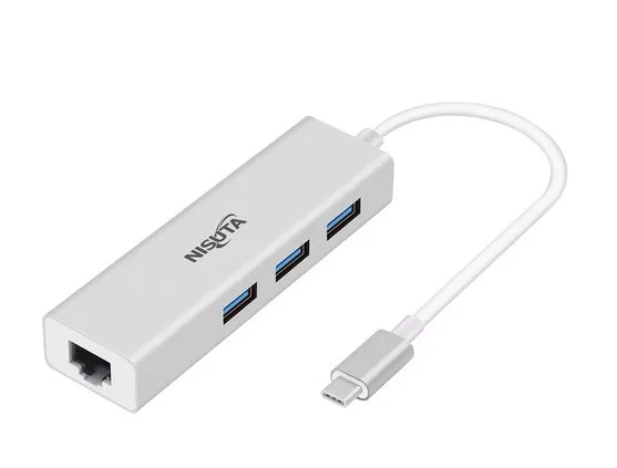 Docking USB C 3.1 a Hub 3 puertos USB 3.0 y red RJ45 Gigabit