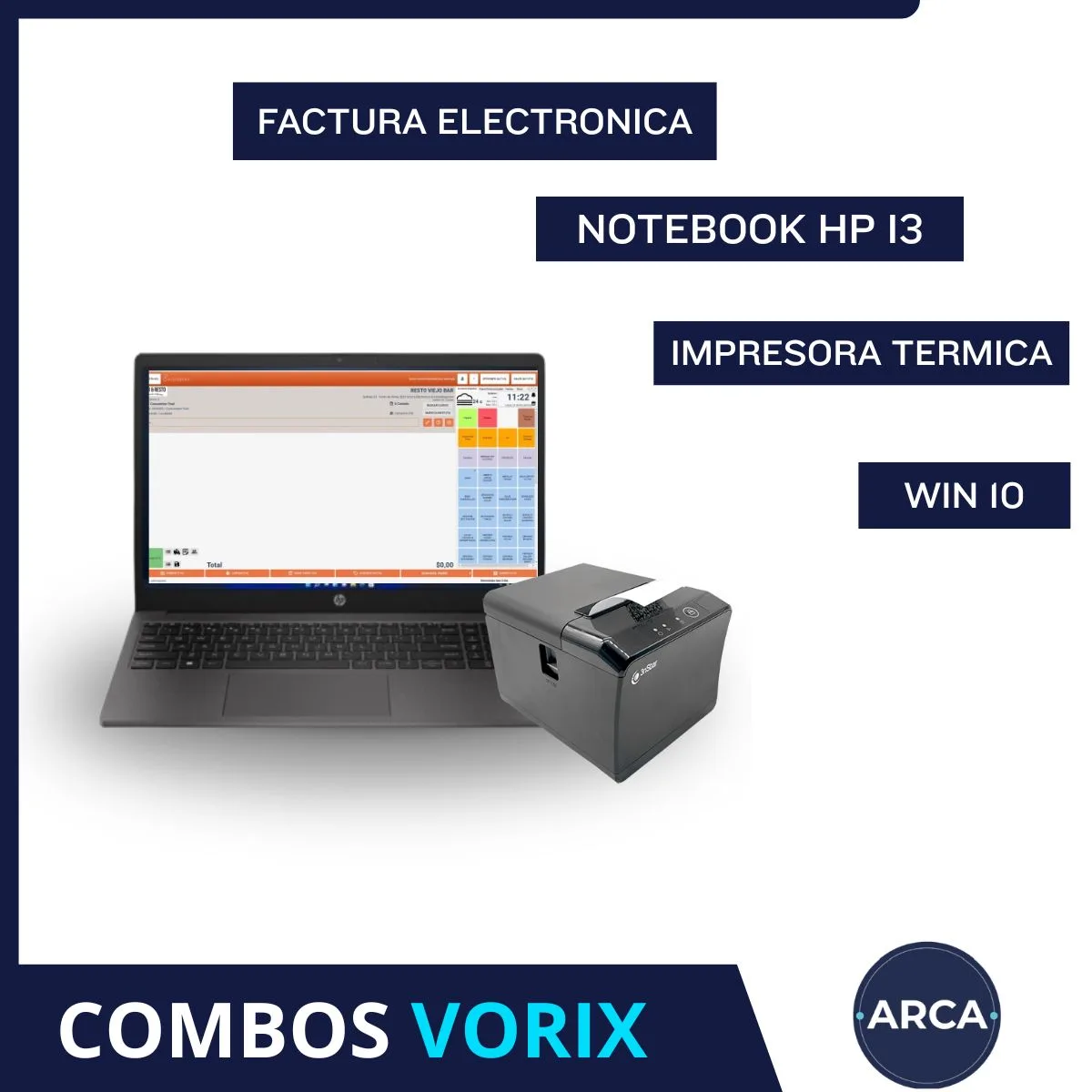 COMBO NOTEBOOK HP I3 8GB 256GB + SISTEMA DE FACTURACION + IMPRESORA TERMICA