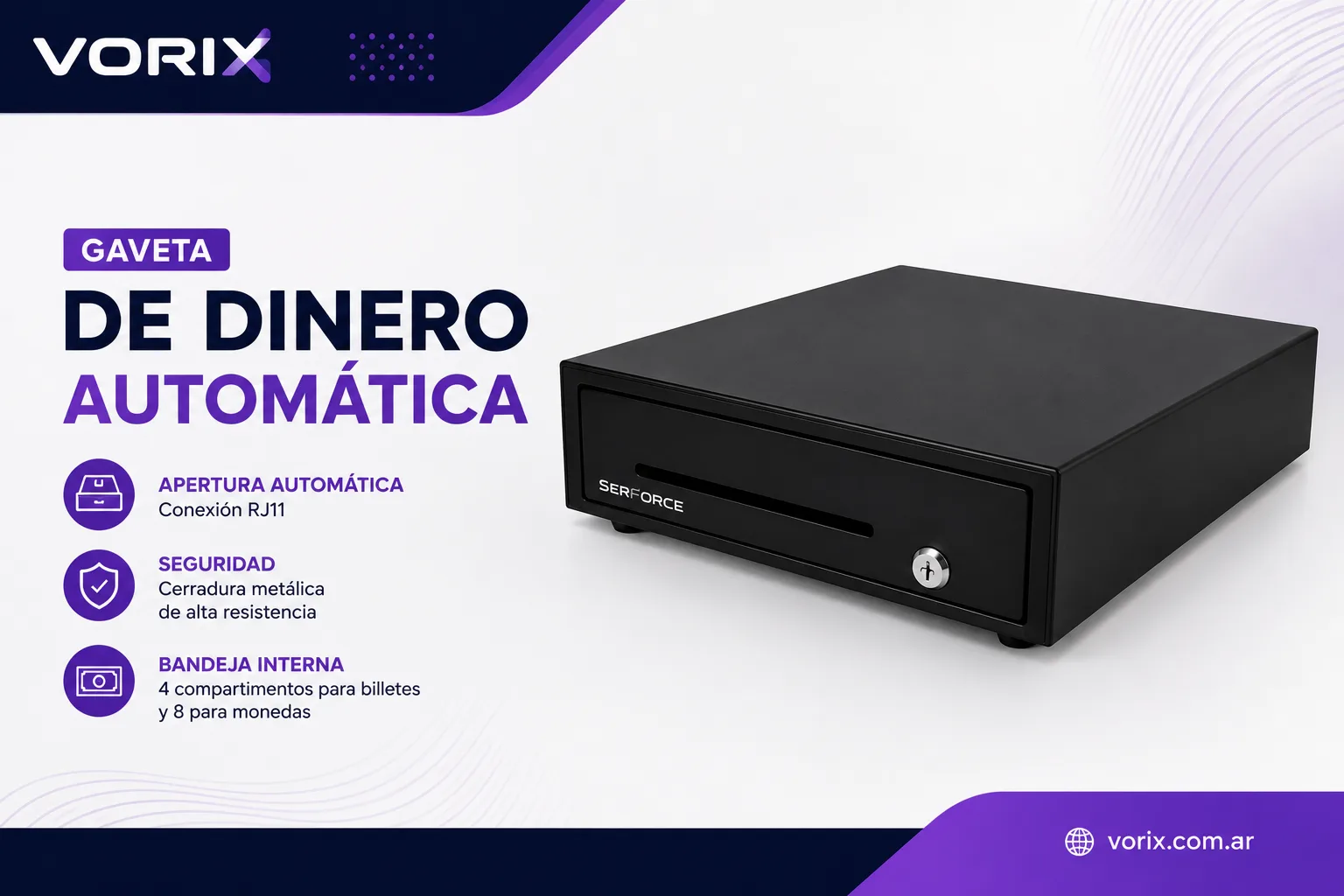 Solución POS Compacta 58mm: Impresora, Lector y Gaveta de Dinero