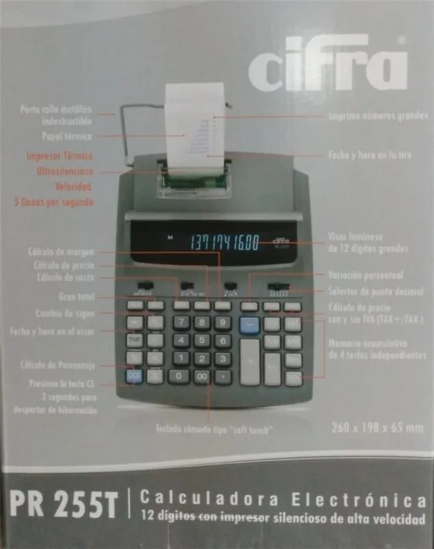 Calculadora Cifra PR-255T (Impresor Termico)