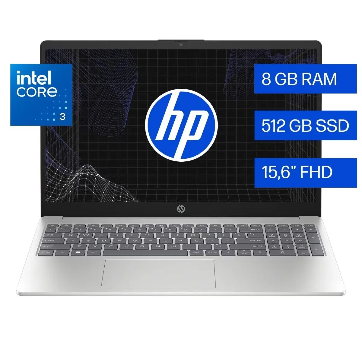 Notebook HP 15-fd0331la Intel Core 3-100U 8GB 512GB SSD 15.6\\