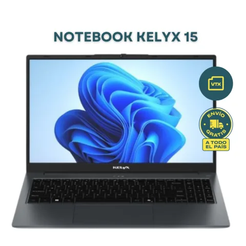 Notebook Kelyx 15.6" FHD AMD Ryzen 5 7430U 8GB 256GB W11 Gris